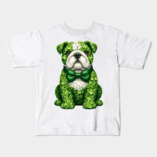 Clover Bulldog St Patricks Day Kids T-Shirt